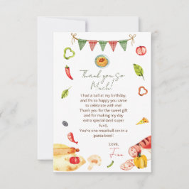 Vår lilla köttbulle-födelsedag tack kort