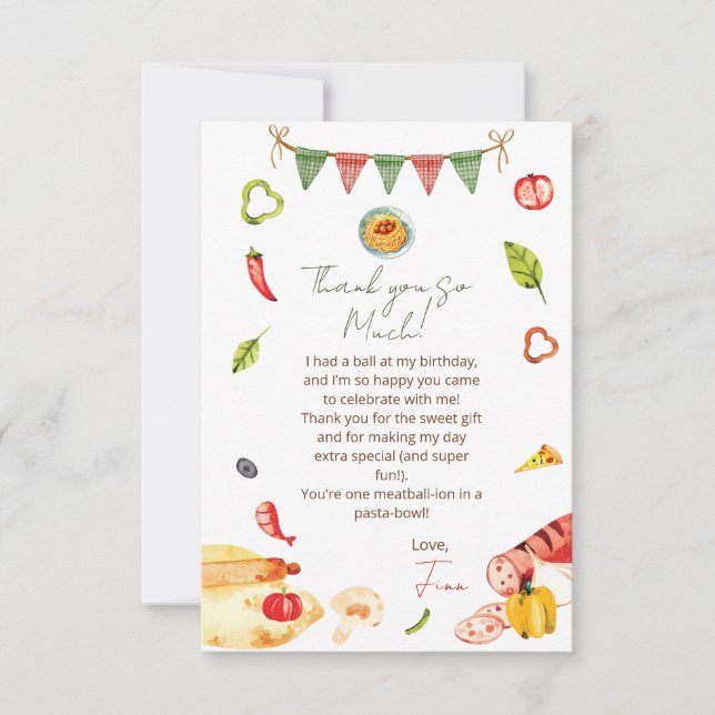 Vår lilla köttbulle-födelsedag tack kort (Framsida)