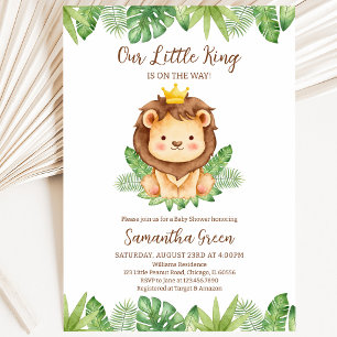 Vår lilla kung Lion Babyshower Inbjudningar