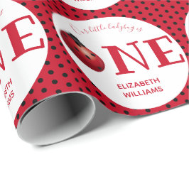 Vår lilla Ladybug första födelsedag Namn Party Presentpapper