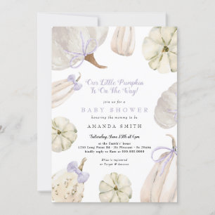 Vår lilla Lila Bow Rustic Baby Shower Inbjudningar