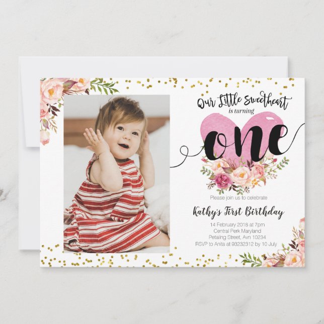 Vår lilla lilla lilla älskling Födelsedagsfest inb Inbjudningar (Framsida)