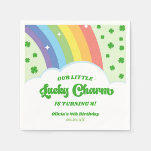 Vår lilla Lucky Charm Rainbow-Födelsedagsfest Pappersservett
