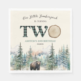 Vår lilla lumberjack Bear 2:a födelsedag Party Pappersservett