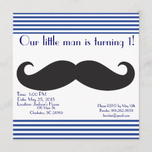 Vår lilla man Mustache Birthday-inbjudan Inbjudningar
