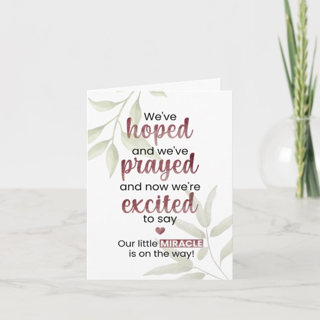 Vår lilla Miracle är på väg Kort (Framsida)