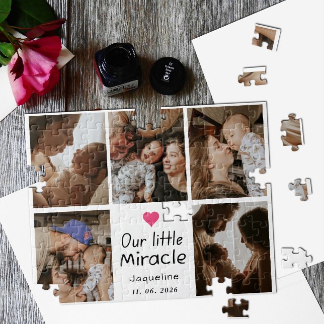 Vår lilla Miracle Baby Photo Collage Keepsaké Pussel (Skapare uppladdad)