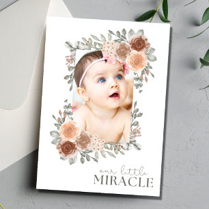 Vår lilla Miracle Photo Flicka Birth Inbjudningar