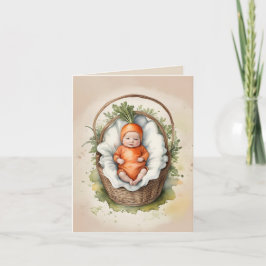 Vår lilla morot: födelsemeddelande kort