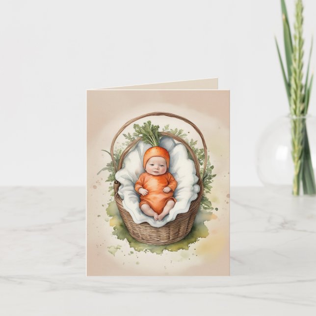 Vår lilla morot: födelsemeddelande kort (Framsida)