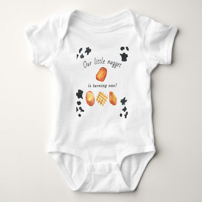 Vår lilla nugget fyller ett Barnkalas T Shirt (Framsida)