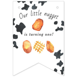 Vår lilla nugget fyller ett Barnkalas Vimplar
