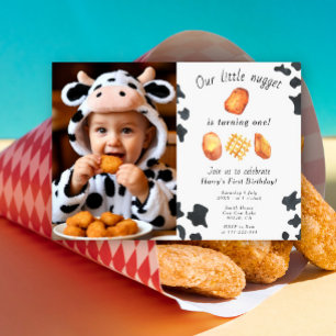 Vår lilla Nugget vänder en Barns födelsedag Inbjudningar