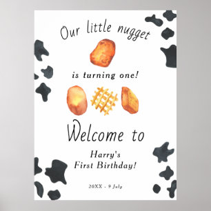Vår lilla Nugget vänder en Barns födelsedag Poster