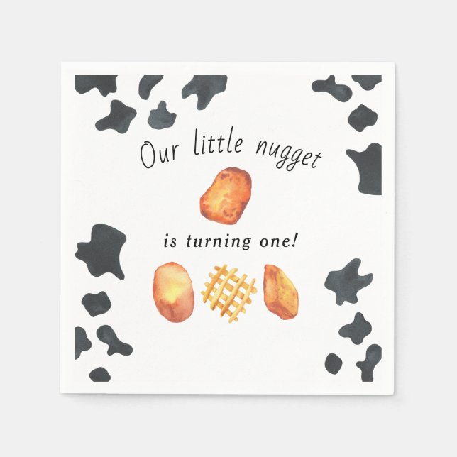 Vår lilla Nugget vänder ett Barns födelsedag Pappersservett (Framsidan)