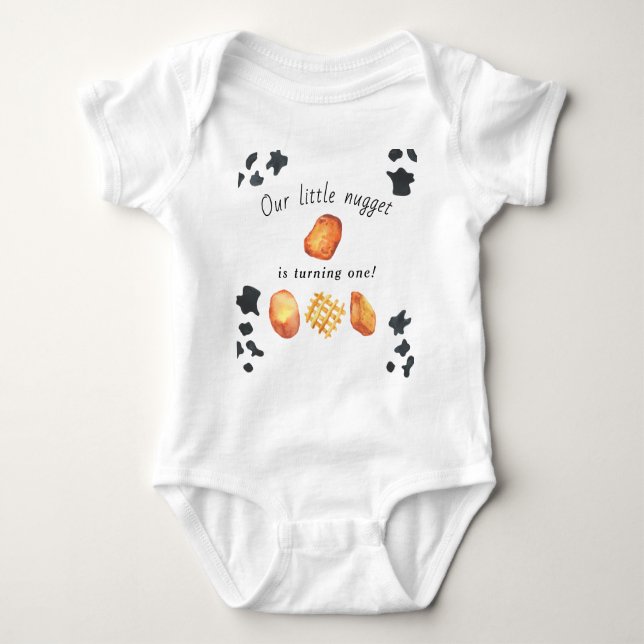 Vår lilla Nugget vänder ett Barns födelsedag T Shirt (Framsida)