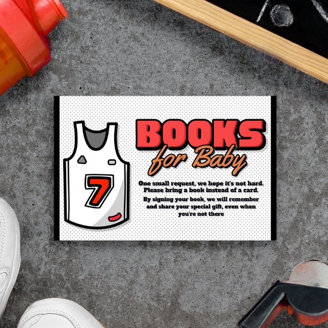 Vår lilla nybörjare är på väg - Bokar för Baby Tilläggskort (Our Little Rookie is on the Way - Basketball themed - Hoops - Books for Baby)