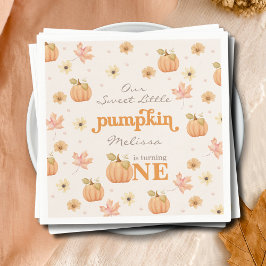 Vår lilla Orange Fall Girl First Birthday Pappersservett