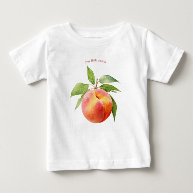 Vår lilla persika akvarell t shirt (Framsida)