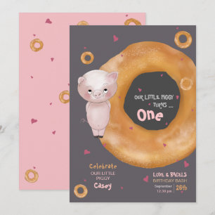 "VÅR LILLA PIGGY" Kärlek & Bagels Inbjudningar