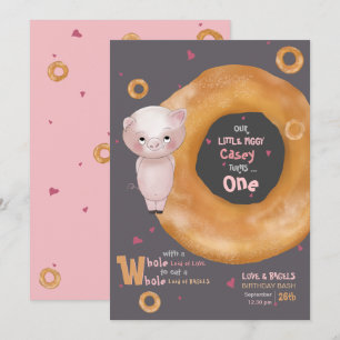 "VÅR LILLA PIGGY"   Kärlek & Bagels Inbjudningar