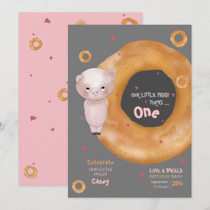 "VÅR LILLA PIGGY"   Kärlek & Bagels Inbjudningar
