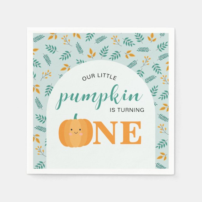 Vår lilla pipa turas om en första födelsedag pappersservett (Framsidan)