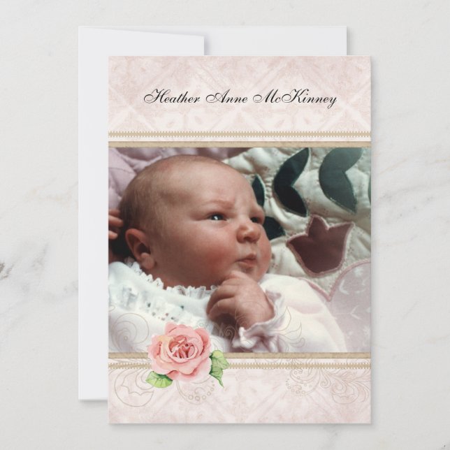 Vår lilla prinsessa Flicka Birth-annons Meddelande (Framsida)