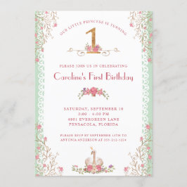 Vår lilla prinsessa födelsedag inbjudningar