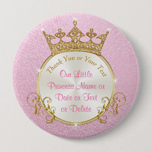Vår lilla prinsessa Party favors, Personlig Knapp