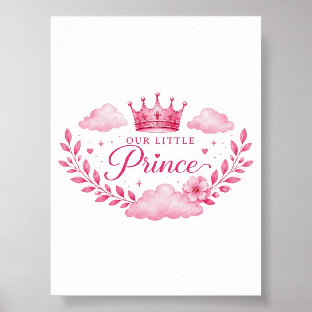 Vår lilla prinsessa Rosa krona Babyflicka Poster (Framsidan)