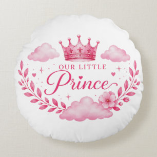 Vår lilla prinsessa Rosa krona Babyflicka Rund Kudde