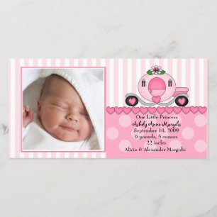 Vår lilla prinsessan PHOTO Birth-annons Meddelande