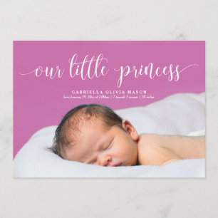 Vår lilla prinsessas skript Birth-annons Meddelande