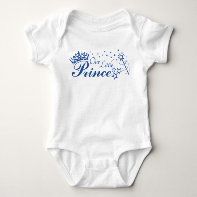 Vår lilla Prisa med krona och stjärnorna baby cree T-shirt (Framsida)