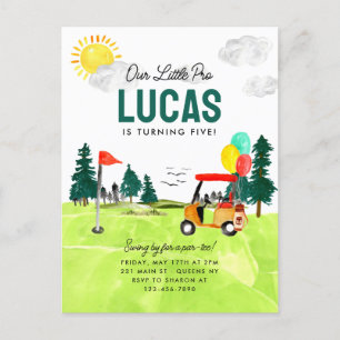 Vår lilla Pro Swing Par Kids Golf Birthday Vykort