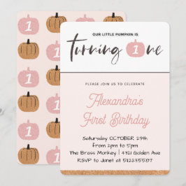 Vår lilla pumpa fyller ett 1-årsdag inbjudningar