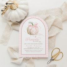 Vår lilla pumpa rosa gingham-bebisfest