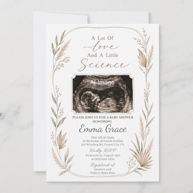 Vår lilla pumpa ultraljud baby shower inbjudan (Framsida)