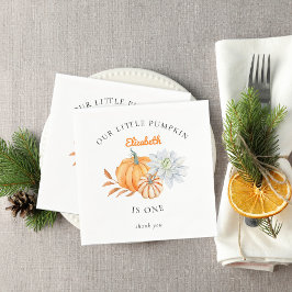 Vår lilla Pumpkin 1:a födelsedag Blommigt vattenfä Pappersservett