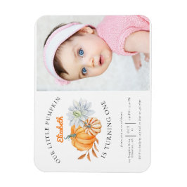 Vår lilla Pumpkin 1:a födelsedag-Blommigten Fall P Magnet