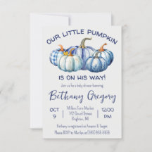 Vår lilla Pumpkin är på väg, blå babyskor