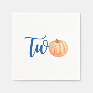 Vår lilla Pumpkin är två blå tvåårsdag Pappersservett