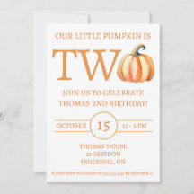 Vår lilla Pumpkin är TWO, Kids Födelsedagsfest
