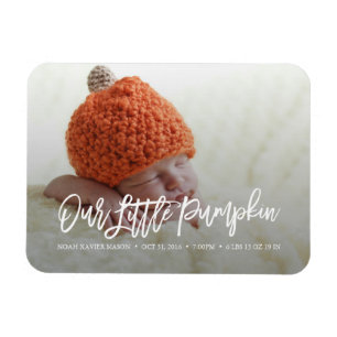 Vår lilla pumpkin Birth-annons Magnet