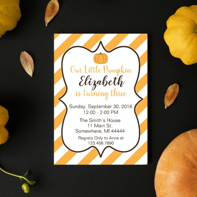 Vår lilla pumpkin Birthday Inbjudan (Skapare uppladdad)