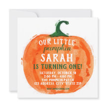 Vår lilla Pumpkin Birthday-inbjudan