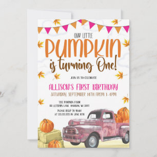 Vår lilla pumpkin Birthday-inbjudan Inbjudningar