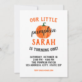 Vår lilla pumpkin Birthday-inbjudan Inbjudningar