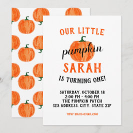 Vår lilla pumpkin Birthday-inbjudan Inbjudningar